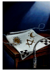The lambskin apron worn by the Entered Apprentice