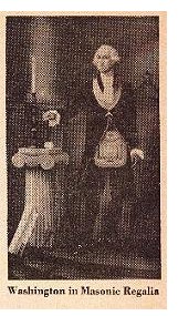 George Washington clothed in a Masonic apron instead of the righteousness of Christ